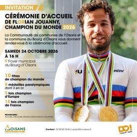 Welkomstceremonie voor Florian Jouanny, wereldkampioen van 2026